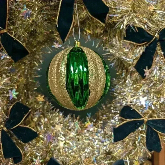 Vintage Christmas wreath green bows with  silver tinsel - Picture 8 of 8